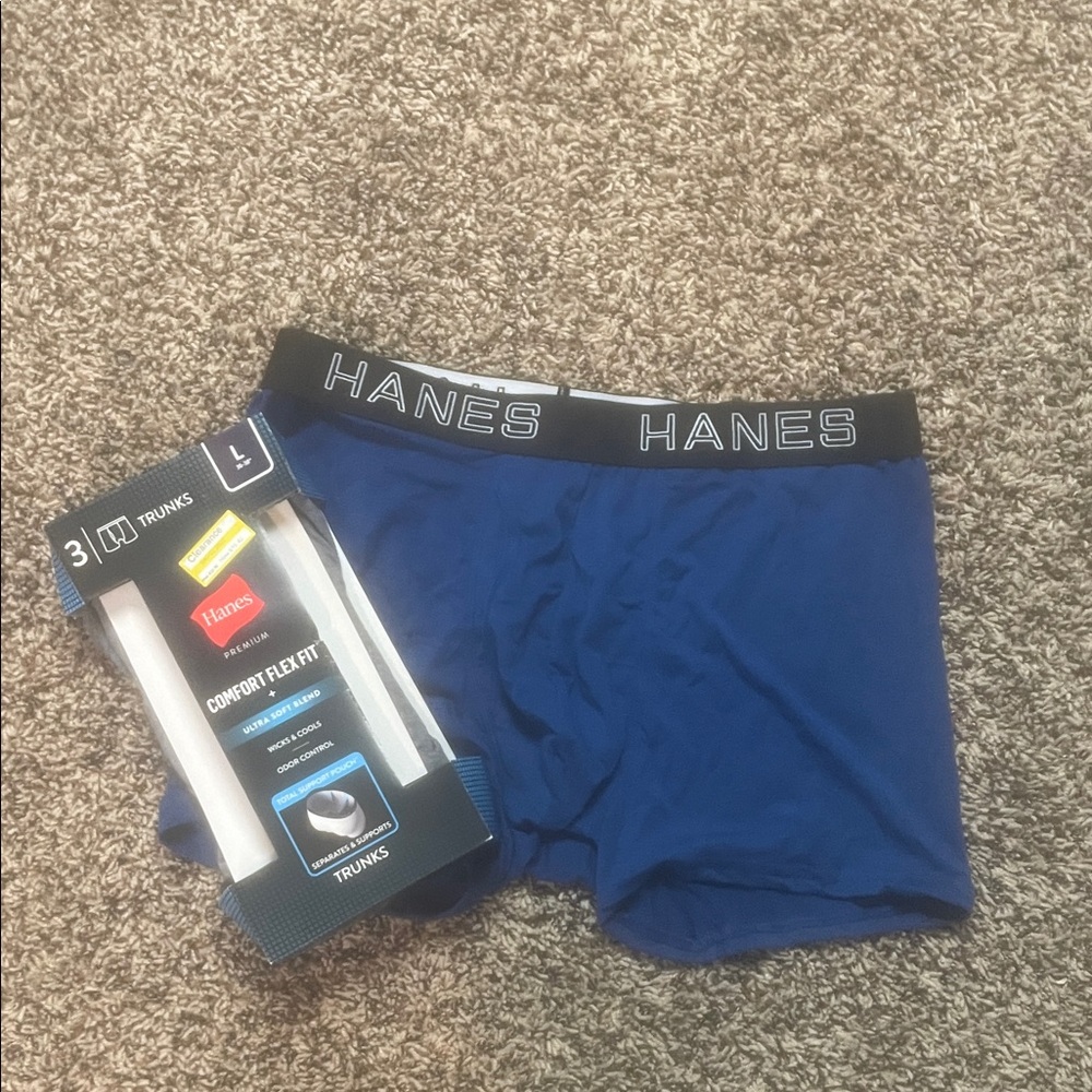 Hanes Men's Blue and Gray Boxer Briefs 2 pack